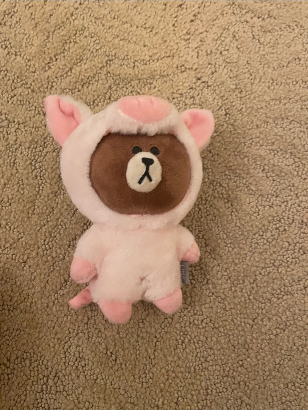 FRIENDS Brown Bear Plush in Pink Costume